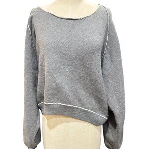 Free People We The Free Gray Midnight Pullover Sweatshirt Size M